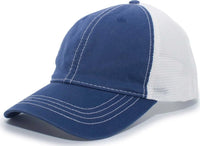 Pacific Headwear V67 Vintage Trucker Mesh Snapback Cap - Royal White - Royal White / 7’’ - 7 7/8’’