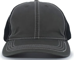 Pacific Headwear V67 Vintage Trucker Snapback Cap - Charcoal Black Charcoal - Charcoal Black Charcoal / 7’’ - 7 7/8’’