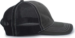 Pacific Headwear V67 Vintage Trucker Snapback Cap - Charcoal Black Charcoal - Charcoal Black Charcoal / 7’’ - 7 7/8’’