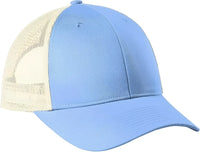 Port Authority C112LP Low-Profile Snapback Trucker Cap - Carolina Blue Ecru - Carolina Blue Ivory / OSFM