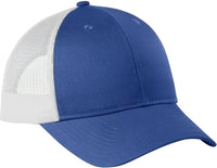 Port Authority C112LP Low-Profile Snapback Trucker Cap - True Blue Heather Silver Mist - Blue Light Gray / OSFM