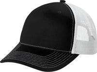 Port Authority C115 Snapback Five-Panel Trucker Cap - Black White - Black White / Adult OSFM