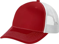 Port Authority C115 Snapback Five-Panel Trucker Cap - Flame Red White - Red White / Adult OSFM