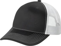 Port Authority C115 Snapback Five-Panel Trucker Cap - Grey Steel White - Dark Gray White / Adult OSFM