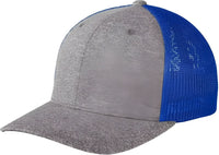 Port Authority C302 Flexfit Melange Mesh Back Trucker Cap -True Royal Gray Heather - Royal Gray / 7’’ - 7 3/8’’