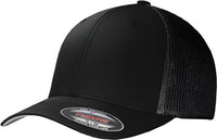 Port Authority C812 Flexfit Mesh Back Cap - Black Black - Black / 7’’ - 7 3/8’’