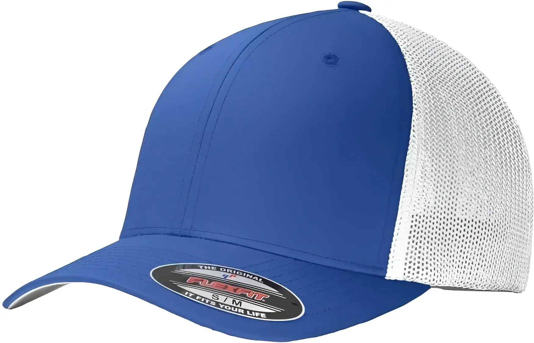 Port Authority C812 Flexfit Mesh Back Cap - True Royal White - Royal White / 7’’ - 7 3/8’’