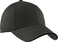 Port Authority C830 Sandwich Bill Cap with Striped Closure - Charcoal Black - Dark Gray Black / 7 1/4’’ - 7 5/8’’