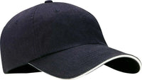 Port Authority C830 Sandwich Bill Cap with Striped Closure - Classic Navy White - Navy White / 7 1/4’’ - 7 5/8’’