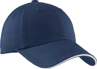 Port Authority C830 Sandwich Bill Cap with Striped Closure - Ensign Blue White - Blue white / 7 1/4’’ - 7 5/8’’