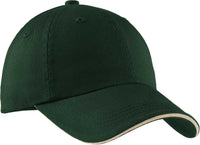 Port Authority C830 Sandwich Bill Cap with Striped Closure - Hunter Stone - Forest / One Size Fits Most