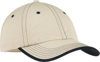 Port Authority C835 Vintage Washed Contrast Stitch Cap - Stone Black - Black / One Size Fits Most