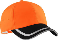 Port Authority C836 Enhanced Visibility Cap - Safety Orange Black - Orange Black / One Size Fits Most