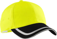 Port Authority C836 Enhanced Visibility Cap - Safety Yellow Black - Yellow Black / One Size Fits Most