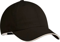 Port Authority C852 Sandwich Bill Cap - Black Beige - Black Khaki / One Size Fits Most