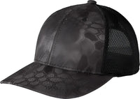 Port Authority C892 Performance Camouflage Mesh Back Snapback Cap - Kryptek Typhoon Black - Kryptek Typhoon Black