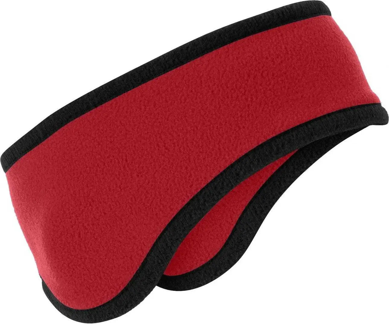 Port Authority C916 Two-Color Fleece Headband - Red - Red / One Size Fits Most