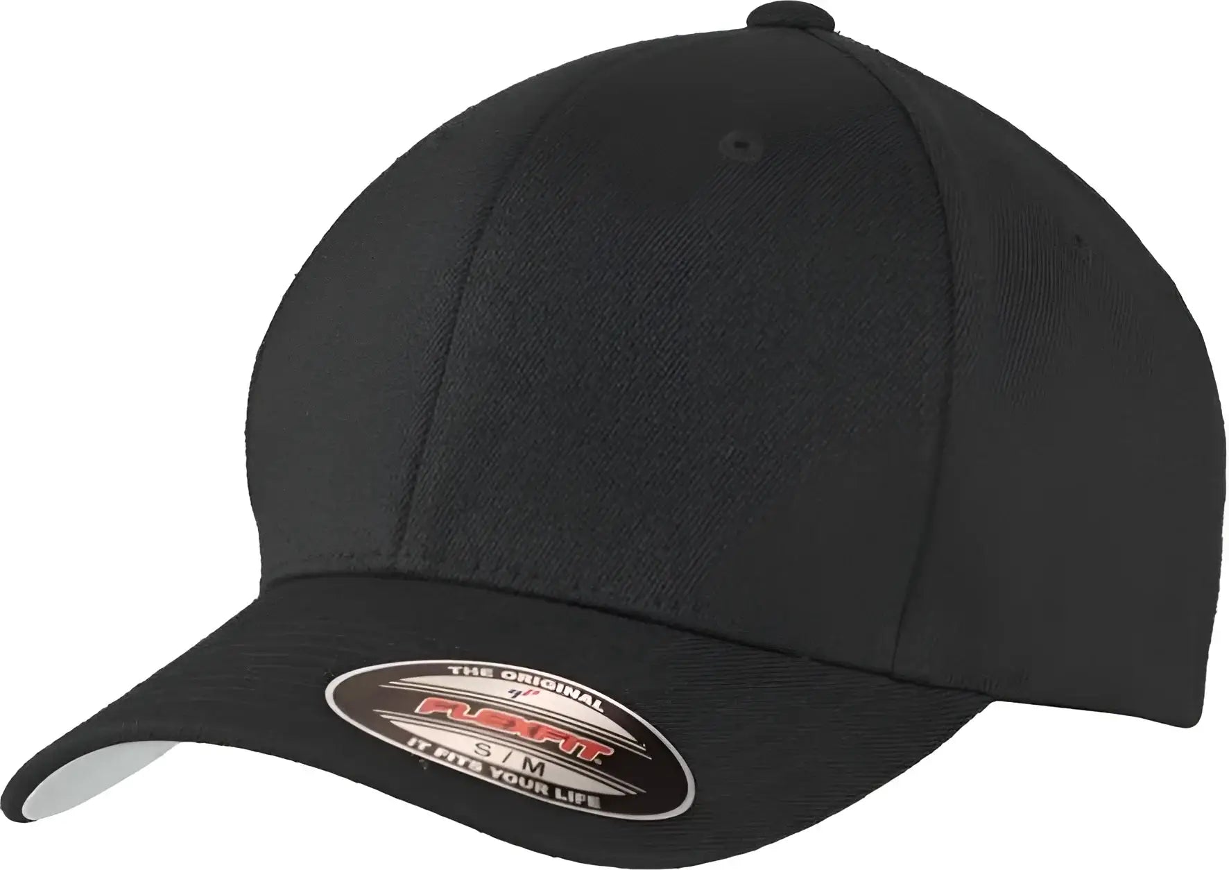 Port Authority C928 Flexfit Wool Blend Cap - Black - Black / 7’’ - 7 3/8’’