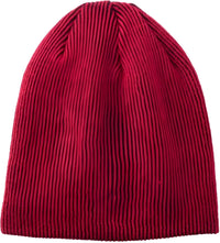 Port Authority C935 Rib Knit Slouch Beanie - Deep Red Black - Red Black / One Size Fits Most
