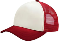 Port Authority C936 5-Panel Twill Foam Trucker Cap - Ivory Red - Ivory Red / One Size Fits Most