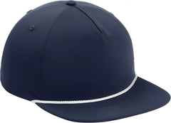 Port Authority C981 5-Panel Poly Rope Cap - River Blue Navy White - River Blue Navy/ White / One Size Fits Most