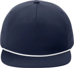 Port Authority C981 5-Panel Poly Rope Cap - River Blue Navy White - River Blue Navy/ White / One Size Fits Most
