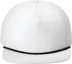 Port Authority C981 5-Panel Poly Rope Cap - White Black - White/ Black / One Size Fits Most