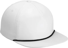 Port Authority C981 5-Panel Poly Rope Cap - White Black - White/ Black / One Size Fits Most