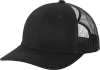 Port Authority LC111 Snapback Ponytail Trucker Cap - Black - Black / OSFA