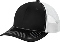 Port Authority YC112 Youth Snapback Trucker Cap - Black White - Black White / Youth OSFM