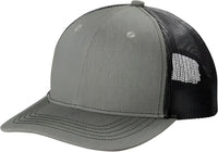 Port Authority YC112 Youth Snapback Trucker Cap - Heather Grey Black - Gray Black / Youth OSFM