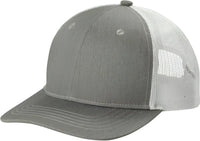 Port Authority YC112 Youth Snapback Trucker Cap - Heather Grey White - Gray White / Youth OSFM