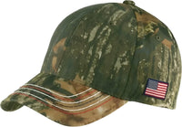 Port & Company C909 Americana Contrast Stitch Camouflage Cap - Mossy Oak New Break-Up - Mossy Oak Break Up / One Size
