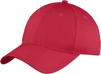 Port & Company C914 Six-Panel Unstructured Twill Cap - Red - Red / One Size Fits Most