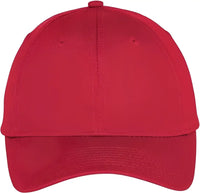 Port & Company C914 Six-Panel Unstructured Twill Cap - True Red - Red / One Size Fits Most