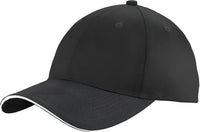 Port & Company C919 Unstructured Sandwich Bill Cap - Black White - Black White / One Size Fits Most