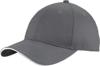Port & Company C919 Unstructured Sandwich Bill Cap - Charcoal White - Dark Gray White / One Size Fits Most