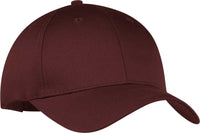 Port & Company CP80 Port & Companysix-Panel Twill Cap - Maroon - Maroon / One Size Fits Most