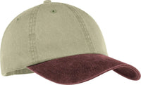 Port & Company CP83 Two-Tone Pigment-Dyed Cap - Khaki Maroon - Khaki Maroon / One Size Fits Most