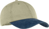 Port & Company CP83 Two-Tone Pigment-Dyed Cap - Khaki Navy - Khaki Navy / One Size Fits Most