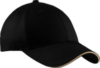 Port & Company CP85 Port & CompanySandwich Bill Cap - Black Khaki - Black Khaki / One Size Fits Most