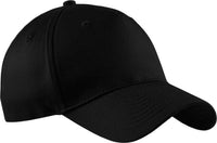 Port & Company CP86 Port & Company Five-Panel Twill Cap - Black - Black / One Size Fits Most