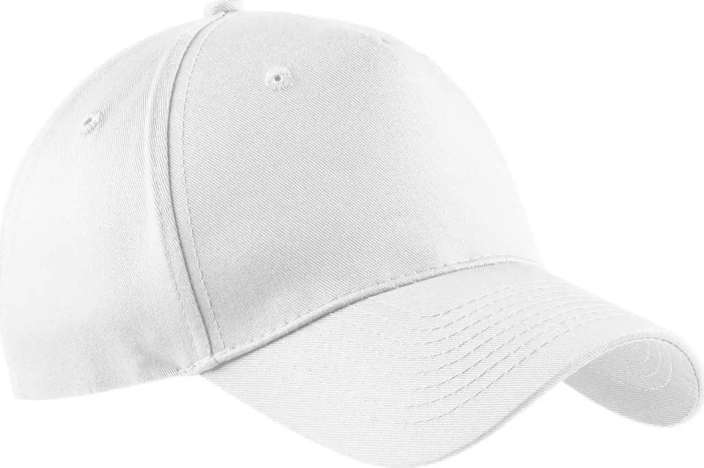 Port & Company CP86 Port & Company Five-Panel Twill Cap - White - White / One Size Fits Most