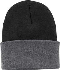 Port & Company CP90 Knit Cap with Cuff - Black Athletic Oxford - Black Dark Gray / One Size Fits Most