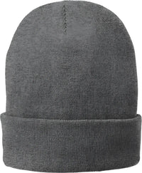 Port & Company CP90L Fleece-Lined Knit Cap with Cuff - Athletic Oxford - Dark Gray / One Size Fits Most