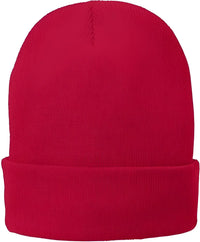 Port & Company CP90L Fleece-Lined Knit Cap with Cuff - Athletic Red - Red / One Size Fits Most