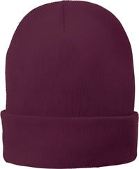Port & Company CP90L Fleece-Lined Knit Cap with Cuff - Maroon - Maroon / One Size Fits Most