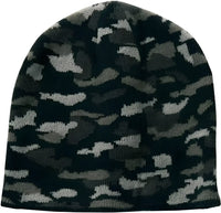 Port & Company CP91C Port & Companycamo Beanie Cap - Black Camo - Black / One Size Fits Most
