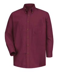 Red Kap SP90 Poplin Dress Shirt - Burgundy - Sleeve 32 33 - Maroon / M