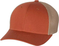 Richardson 110 Fitted Trucker with R-Flex Caps - Dark Orange Khaki - Orange Khaki / SM-MD